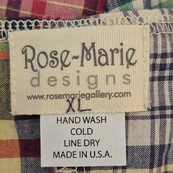 Rose-Marie Designs Patchwork Madras Plaid Sleeveless Lagenlook Tunic Top - Sz XL - Picture 9 of 10